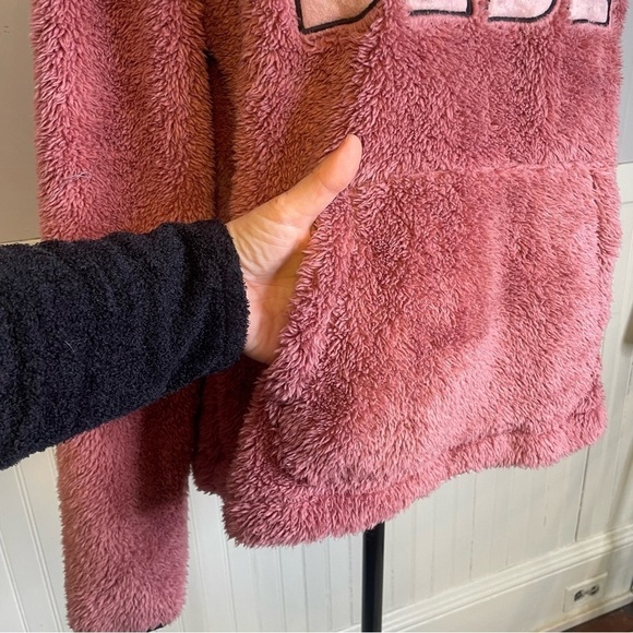 BEBE Womens 1/4 Zip Fleece Pullover Jacket Size small Pink Logo - Picture 6 of 10